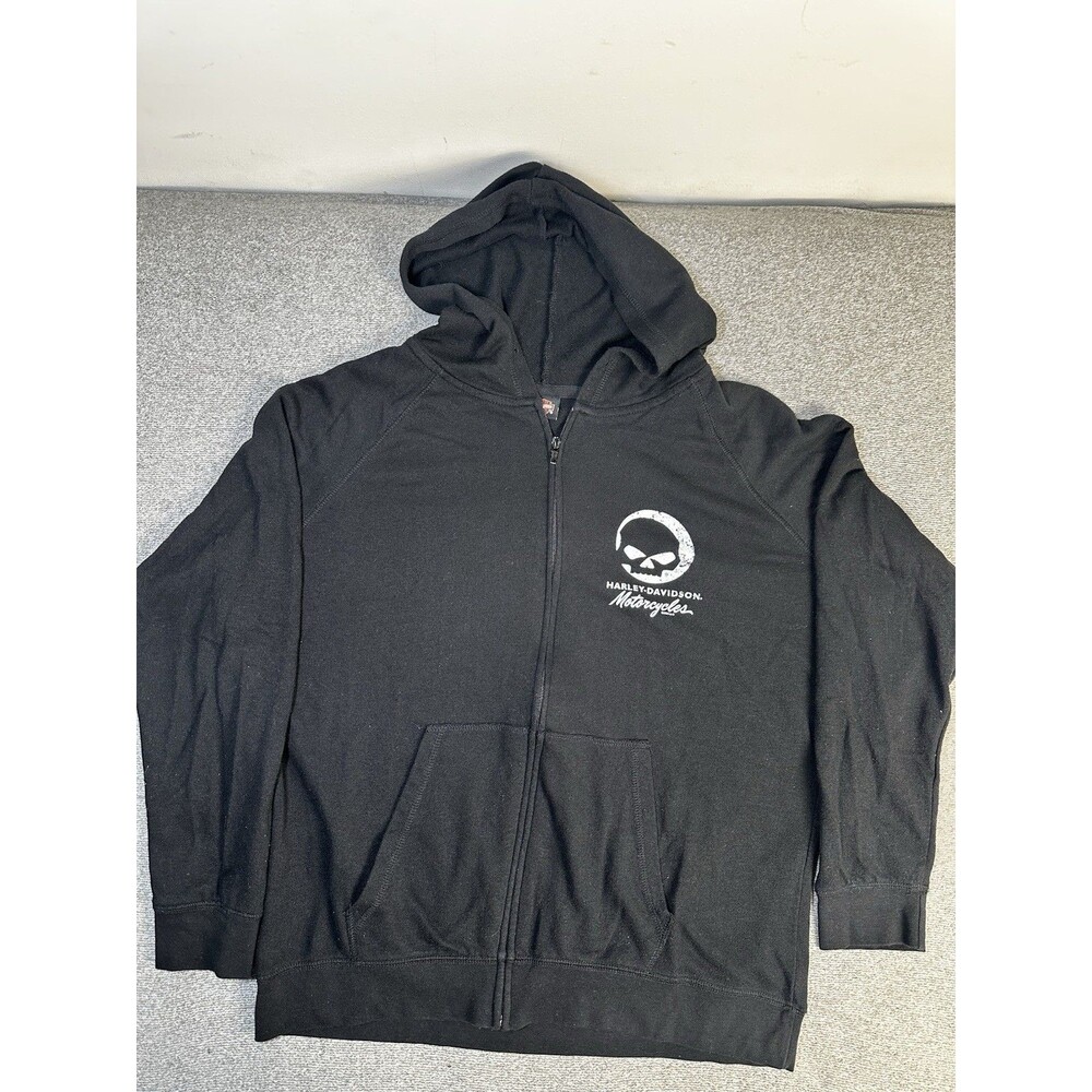 Harley Davidson Hoodie Skull Hampton Road Zip